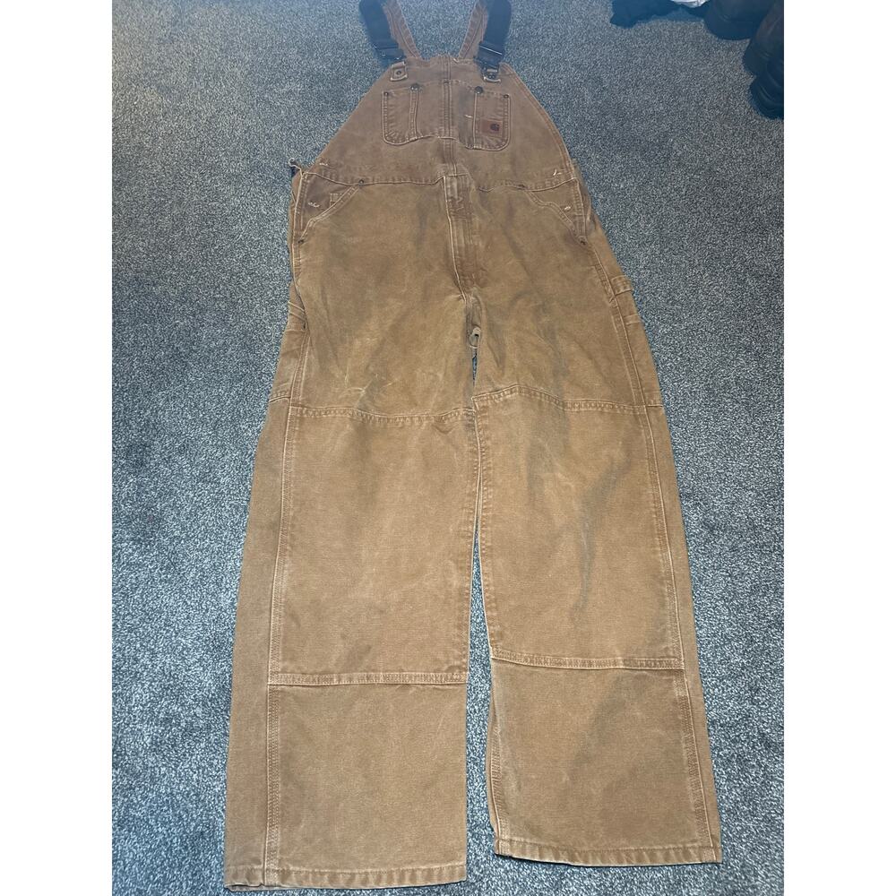 Vintage carhartt men’s double knee big logo 38x30 brown